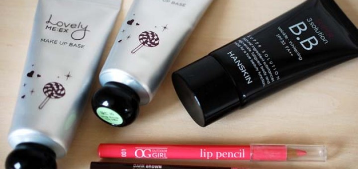 The FACE Shop Lovely ME:EX MAKE UP BASE, Hanskin Super 3 Solution BB Cream, Physician's Formula Automatic Eye Pencil