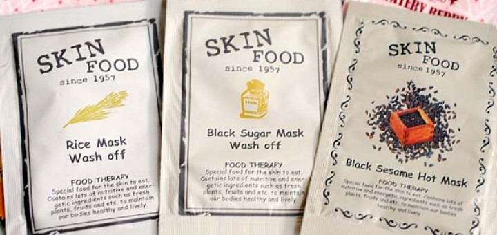Skinfood Black Sugar Mask Wash Off, Skinfood Rice Mask Wash Off, Skinfood Black Sesame Hot Mask