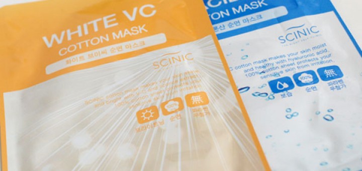 SCINIC White VC Cotton Mask, SCINIC Hyaluronic Acid Cotton Mask