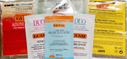 GUAM AlgaScrub Exfoliating Scrub, Скраб для тела, GUAM Fanghi D'Alga Azione Rapida, антицеллюлитная маска "ускоренная формула", GUAM Fanghi D'Alga Pancia e Girovita, Грязевая маска из морских водорослей для живота и талии, GUAM Crema Anticellulite, Массажный антицеллюлитный крем для тела, GUAM DUO Alghe Trattamento Corpo Snellente Crema Giorno, Дневной крем для тела «Стройный силуэт», GUAM DUO Seno Crema Rassodante Elasticizzante e Idratante, Крем подтягивающий для груди и тела с увлажняющим эффектом