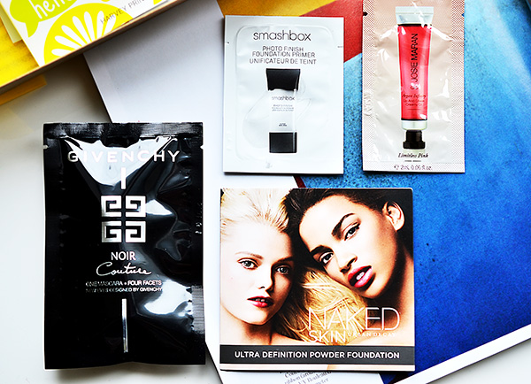 FancyBeautyBox Giveaway №11, FancyBeautyBox, Giveaway, Josie Maran Argan Infinity Lip and Cheek Creamy Oil, Givenchy Noir Couture 4 in 1, Urban Decay Naked Skin Ultra Definition Powder Foundation, Smashbox Photo Finish Foundation Primer