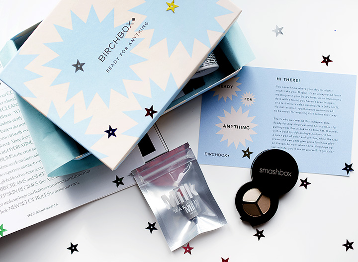 Fancy Бьюти-боксы: Birchbox March 2016, Birchbox March 2016, Birchbox, PARLOR by Jeff Chastain Smoothing Blowout Spray, Wilma Schumann Skincare Hydrating Collagen Eye Pads, Kiehl's Ultra Facial Cream, Smashbox Photo Op Eyeshadow Trio, Milk Makeup Lip Color